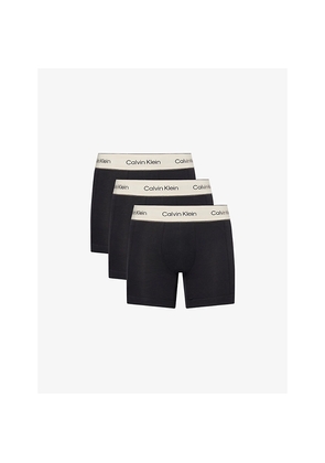 Mens Calvin Klein Heritage Branded Pack Of Three Stretch-Cotton Boxer Briefs