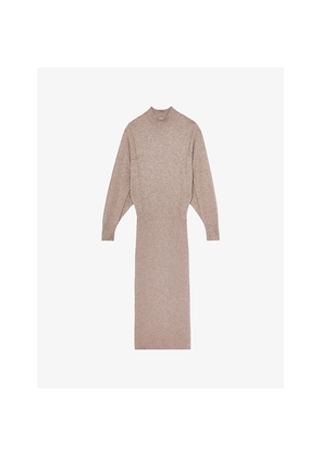 Womens Reiss Suni Roll-Neck Wool and Cashmere-Blend Midi Dress
