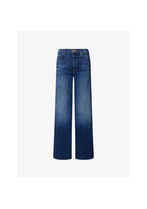 Womens Mother The Hustler Roller Sneak Flared Stretch-Denim Blend Jeans