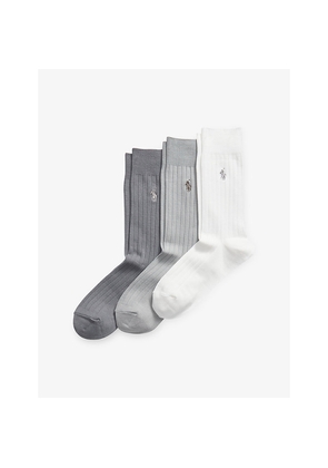 Mens Polo Ralph Lauren Logo-Embroidered Pack-Of-Three Stretch-Cotton Socks