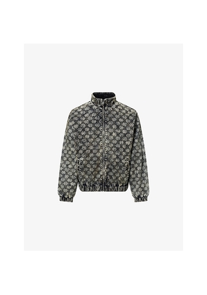 Mens Daily Paper Velvet Monogram Stretch-Cotton Track Jacket