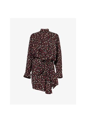 Womens Isabel Marant Ora Polka-Dot Silk-Blend Mini Dress