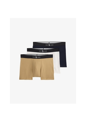Mens Polo Ralph Lauren Branded Set Of Three Cotton-Blend Trunks