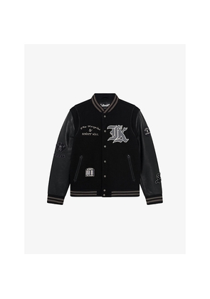 Womens The Kooples x Schott Nyc Leather and Wool-Blend Varsity Jacket