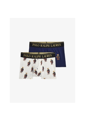 Mens Polo Ralph Lauren Logo Pack Of Two Cotton-Jersey Trunks