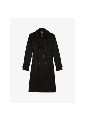 Mens The Kooples Double-Breasted Cotton Trench Coat