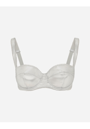 Dolce & Gabbana Foiled Jersey Balconette Bra - Woman Underwear Silver Jersey 2b