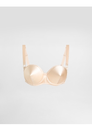 Dolce & Gabbana Satin Balconette Bra With Conical Cups - Woman Underwear Blush 1b