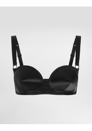 Dolce & Gabbana Satin Balconette Bra With Conical Cups - Woman Underwear Black 2b