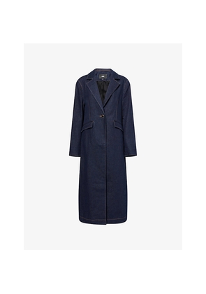 Womens Paige Symone Notch-Lapels Denim Coat