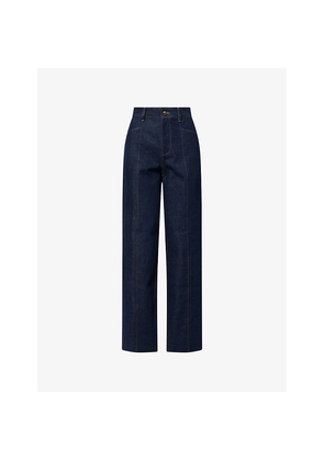 Womens Paige Skye Straight-Leg Denim Trousers