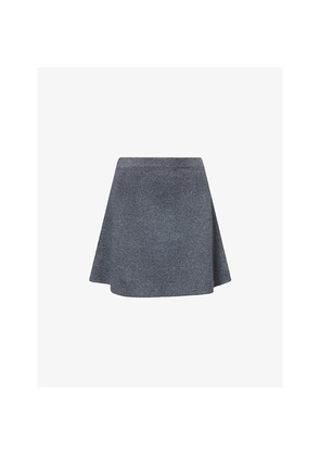 Womens Paige Pomme Flared Knitted Mini Skirt