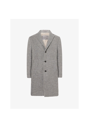Mens Corneliani Boucle Padded Wool Blend Overcoat