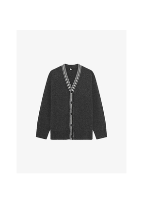 Mens The Kooples V-Neck Striped Wool-Blend Cardigan