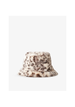 Womens Claudie Pierlot Leopard Faux-Fur Bucket Hat