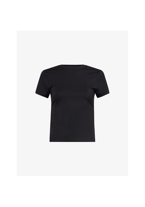 Womens Good American Scuba Baby Tee Jersey Top