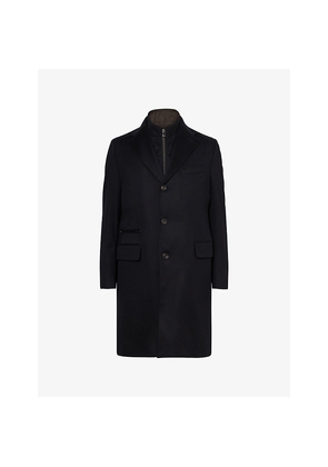 Mens Corneliani Notched-Collar Long-Sleeve Cashmere Overcoat