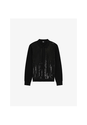 Mens The Kooples Sequin-Embellished Knitted Cardigan