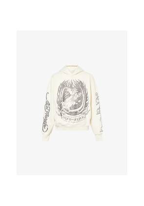Mens Trapstar x Ed Hardy Diamante Relaxed-Fit Cotton-Blend Hoodie