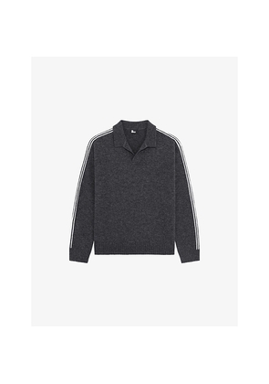Mens The Kooples Polo-Collar Knitted Wool-Blend Jumper
