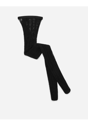 Dolce & Gabbana Openwork Cotton Tights - Woman Socks And Tights Black M