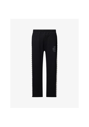 Mens Anti Social Social Club Studded Straight-Leg Cotton-Jersey Jogging Bottoms
