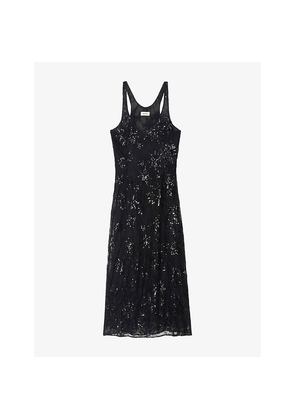 Womens Zadig&Voltaire Rarysa Star-Embroidered Woven Midi Dress
