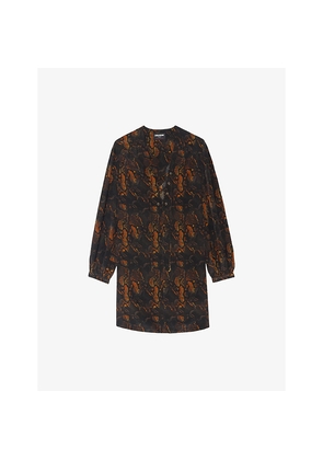 Womens Zadig&Voltaire Ramela Graphic-Print Silk Mini Dress