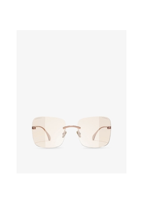 Womens Chanel Ch4287St Square-Frame Titanium Sunglasses