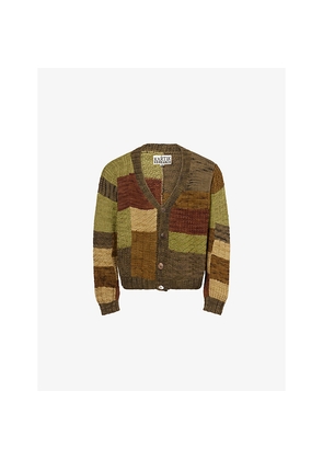 Mens Kartik Research Patchwork Wool Knit Cardigan