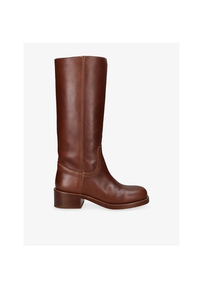 Womens Steve Madden Riggs Leather Knee-High Boots