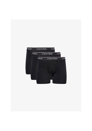 Mens Calvin Klein Microfiber Branded Pack Of Five Stretch-Woven Boxer Briefs