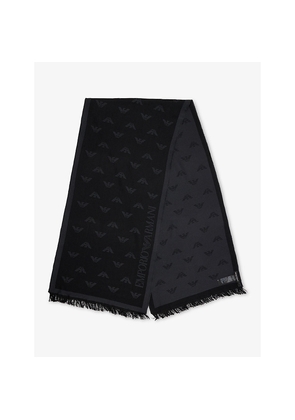 Mens Emporio Armani Monogram Wool Scarf