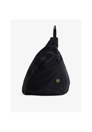 Mens Stone Island Reflective-Print Sling Cotton Backpack