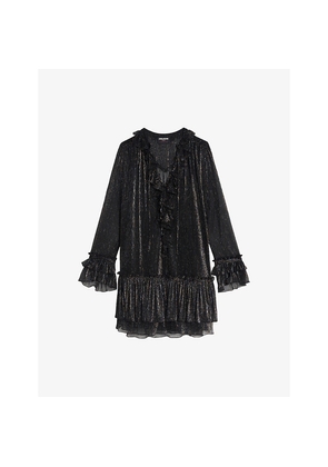 Womens Zadig&Voltaire Ralice Ruffle-Trim Woven Mini Dress