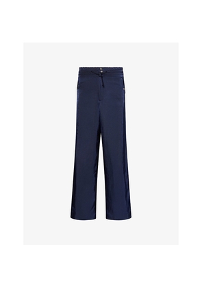 Mens Dries Van Noten Drawstring Wide-Leg Woven Trousers