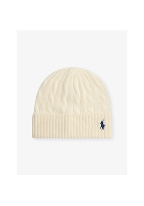 Womens Polo Ralph Lauren Cable Knitted Wool and Cashmere Beanie