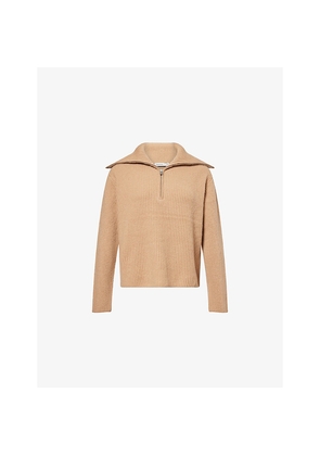 Womens Simkhai Landry Half-Zip Ribbed Cashmere Jumper