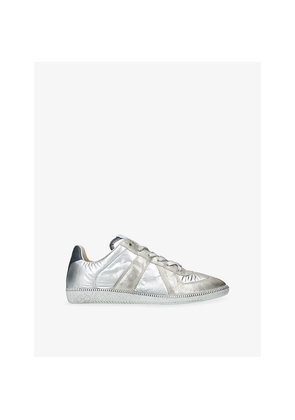 Mens Maison Margiela Replica Metallic-Leather Trainers