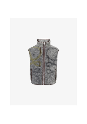 Mens Loewe Anagram-Logo Sleeveless Faux-Fur Gilet