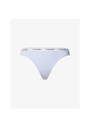 Womens Calvin Klein Icon Branded Stretch-Cotton Thong