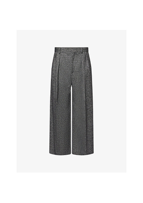 Mens Loewe Pressed-Crease Straight-Leg Wool Blend Trousers