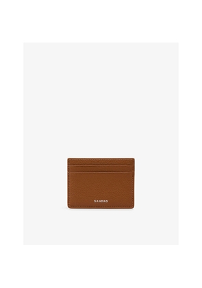 Mens Sandro Logo-Embossed Leather Card Holder