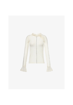 Womens Isabel Marant Sarah Long-Sleeve Mesh-Knit Top