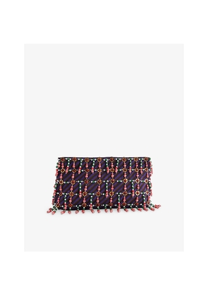 Womens Dries Van Noten Bead-Embellished Wool-Blend Clutch Bag