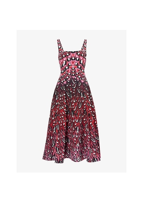 Womens Mary Katrantzou Beaux Square-Neck Crepe Midi Dress