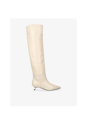 Womens Alevi Milano Debby 35 Leather Kitten-Heel Knee-High Boots