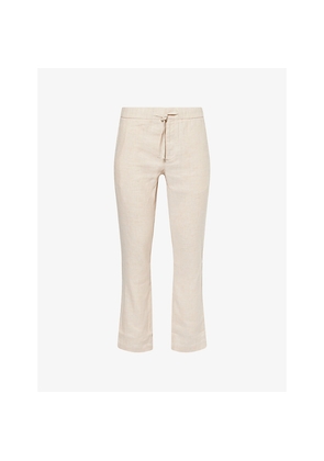 Mens Frescobol Carioca Oscar Straight-Leg Cotton-Linen Chino Trousers
