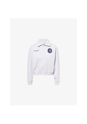 Womens Sporty & Rich Major League Polo-Collar Cotton-Jersey Sweatshirt