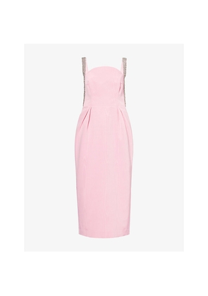 Womens Rebecca Vallance Amaro Diamante-Embellished Crepe Midi Dress